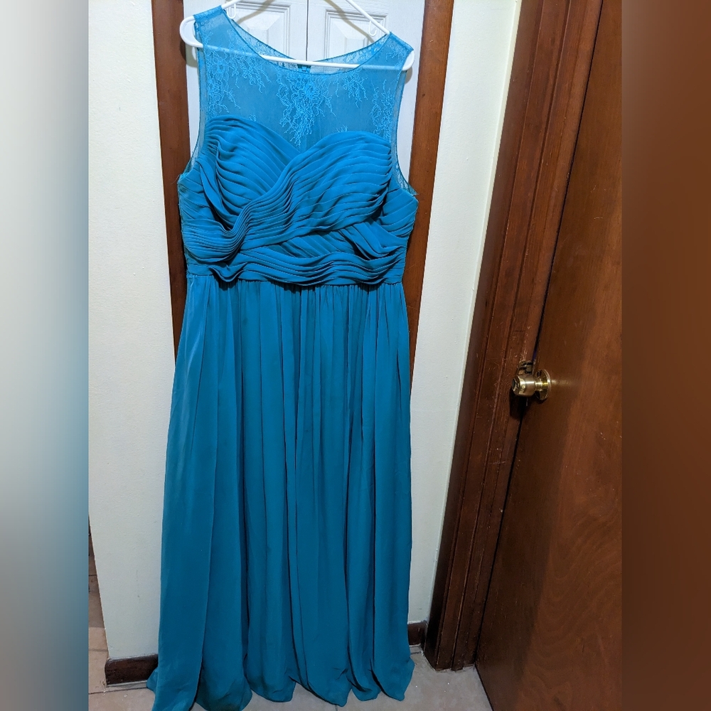 Azazie Aliya in Jade Blue Bridesmaid Plus Size Dress 16W